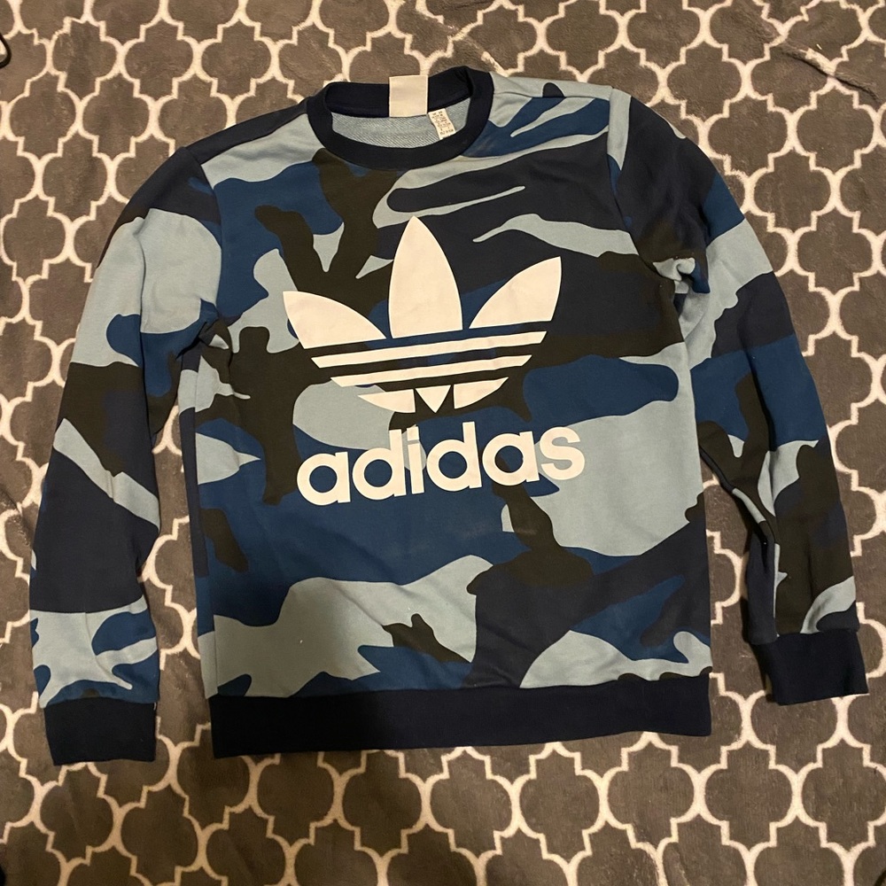 Adidas blue camouflage sweater